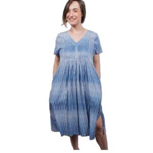 Dolma Gaia Dye Ikat Tunic Midi Dress XL Cotton Lightweight Beach Vacation